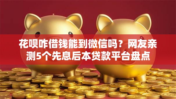 花呗咋借钱能到微信吗？网友亲测5个先息后本贷款平台盘点