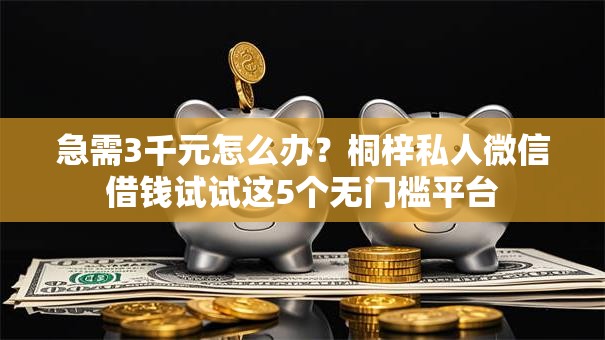 急需3千元怎么办?桐梓私人微信借钱试试这5个无门槛平台 急需3千元怎么办?桐梓私人微信借钱试试这5个无门槛平台