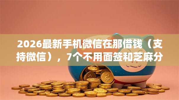 2026最新手机微信在那借钱（支持微信），7个不用面签和芝麻分的贷款app无私分享