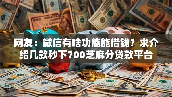 网友：微信有啥功能能借钱？求介绍几款秒下700芝麻分贷款平台