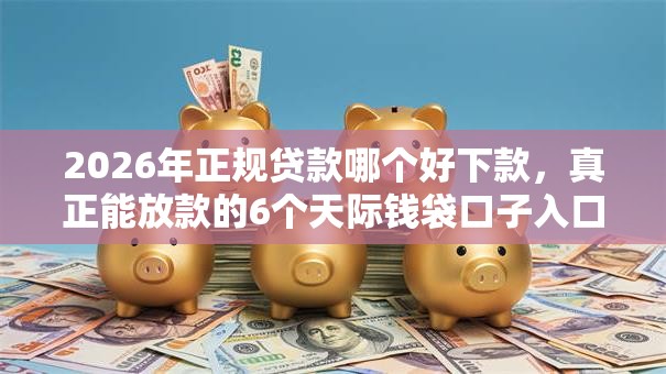 2026年正规贷款哪个好下款，真正能放款的6个天际钱袋口子入口推荐