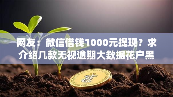 网友:微信借钱1000元提现?求介绍几款无视逾期大数据花户黑户app 网友:微信借钱1000元提现?求介绍几款无视逾期大数据花户黑户app