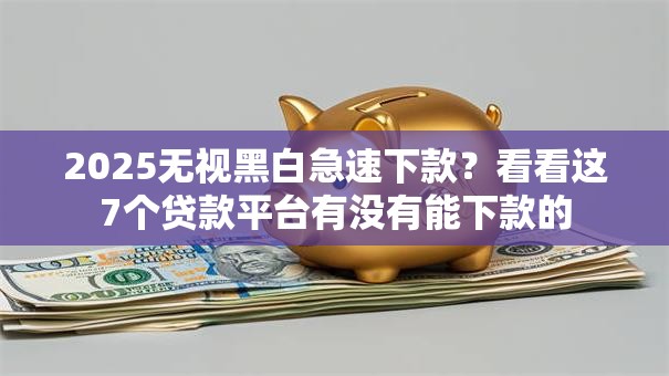 2025无视黑白急速下款?看看这7个贷款平台有没有能下款的 2025无视黑白急速下款?看看这7个贷款平台有没有能下款的