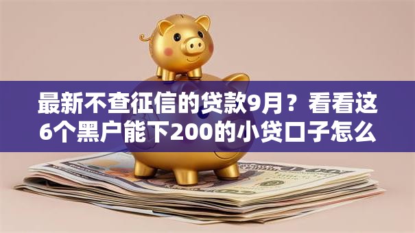 最新不查征信的贷款9月？看看这6个黑户能下200的小贷口子怎么样