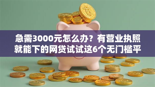 急需3000元怎么办？有营业执照就能下的网贷试试这6个无门槛平台