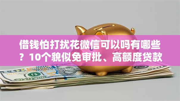 借钱怕打扰花微信可以吗有哪些？10个貌似免审批、高额度贷款平台合集