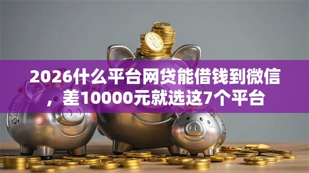 2026什么平台网贷能借钱到微信，差10000元就选这7个平台