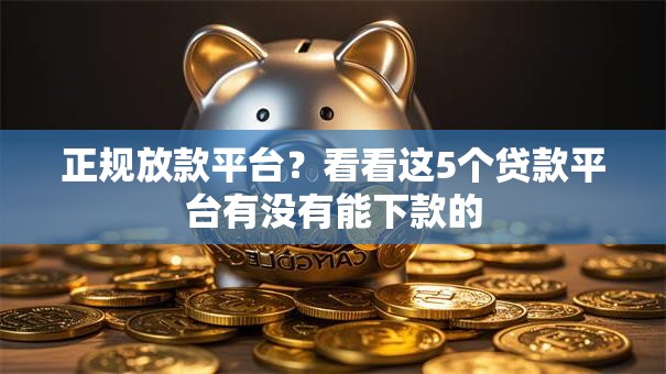 正规放款平台？看看这5个贷款平台有没有能下款的