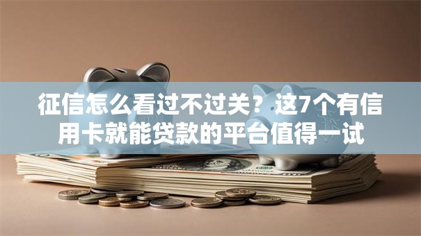征信怎么看过不过关?这7个有信用卡就能贷款的平台值得一试 征信怎么看过不过关?这7个有信用卡就能贷款的平台值得一试