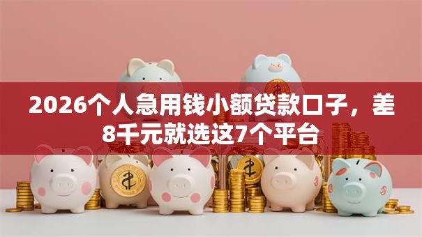 2026个人急用钱小额贷款口子，差8千元就选这7个平台
