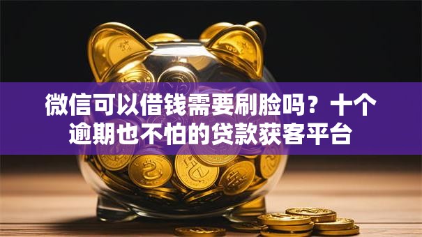 微信可以借钱需要刷脸吗？十个逾期也不怕的贷款获客平台