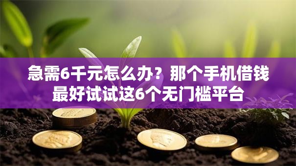 急需6千元怎么办?那个手机借钱最好试试这6个无门槛平台 急需6千元怎么办?那个手机借钱最好试试这6个无门槛平台