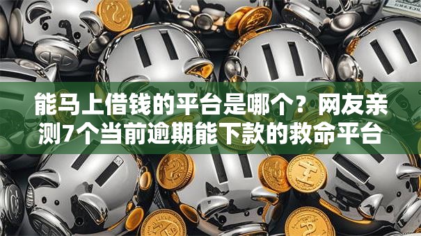 能马上借钱的平台是哪个？网友亲测7个当前逾期能下款的救命平台盘点