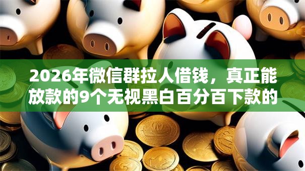 2026年微信群拉人借钱，真正能放款的9个无视黑白百分百下款的借款口子推荐