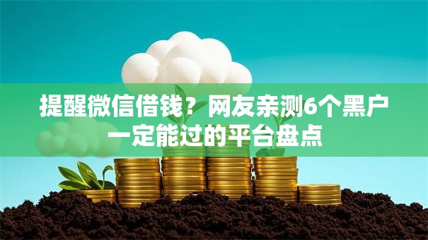 提醒微信借钱？网友亲测6个黑户一定能过的平台盘点