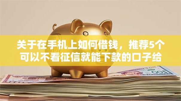 关于在手机上如何借钱，推荐5个可以不看征信就能下款的口子给你