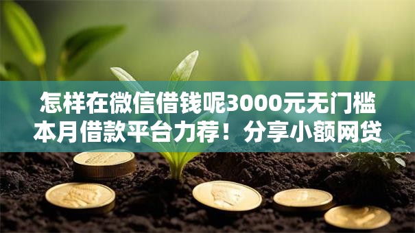 怎样在微信借钱呢3000元无门槛本月借款平台力荐！分享小额网贷口子3000元无门槛借款