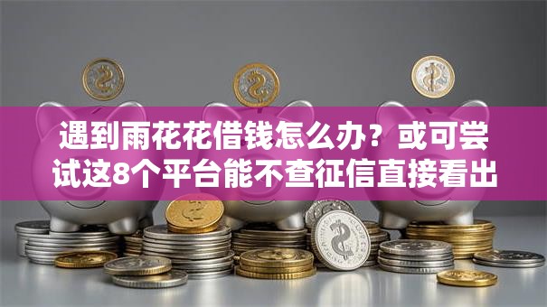 遇到雨花花借钱怎么办？或可尝试这8个平台能不查征信直接看出来借款额度