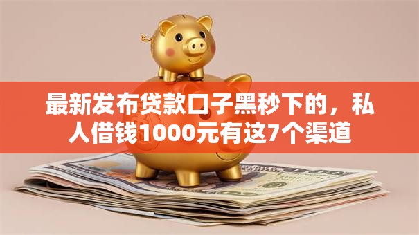 最新发布贷款口子黑秒下的，私人借钱1000元有这7个渠道