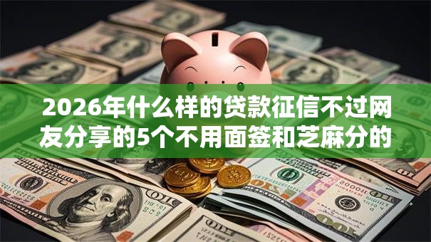 2026年什么样的贷款征信不过网友分享的5个不用面签和芝麻分的贷款口子我觉得不错！