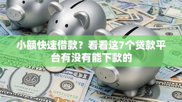 小额快速借款?看看这7个贷款平台有没有能下款的 小额快速借款?看看这7个贷款平台有没有能下款的