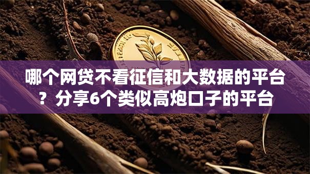 哪个网贷不看征信和大数据的平台?分享6个类似高炮口子的平台 哪个网贷不看征信和大数据的平台?分享6个类似高炮口子的平台