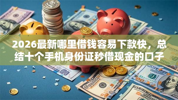 2026最新哪里借钱容易下款快，总结十个手机身份证秒借现金的口子！