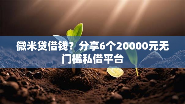 微米贷借钱？分享6个20000元无门槛私借平台