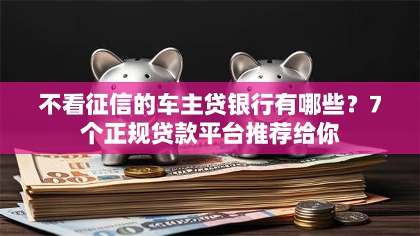 不看征信的车主贷银行有哪些？7个正规贷款平台推荐给你