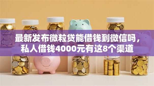 最新发布微粒贷能借钱到微信吗，私人借钱4000元有这8个渠道