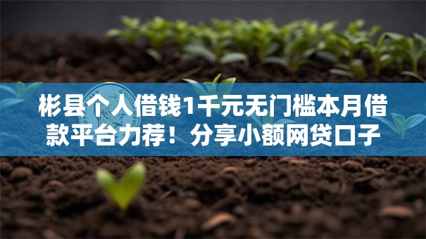 彬县个人借钱1千元无门槛本月借款平台力荐!分享小额网贷口子1千元无门槛借款 彬县个人借钱1千元无门槛本月借款平台力荐!分享小额网贷口子1千元无门槛借款