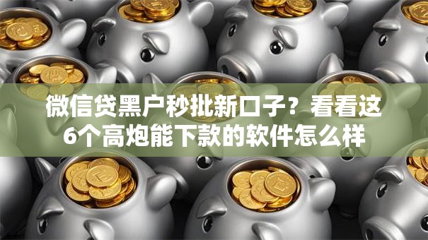 微信贷黑户秒批新口子？看看这6个高炮能下款的软件怎么样
