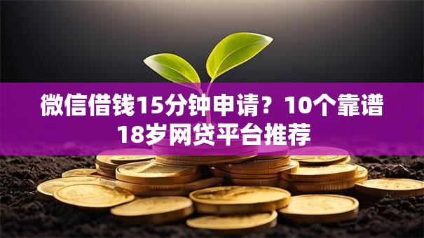 微信借钱15分钟申请？10个靠谱18岁网贷平台推荐