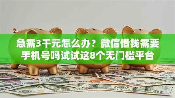 急需3千元怎么办？微信借钱需要手机号吗试试这8个无门槛平台