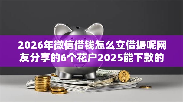 2026年微信借钱怎么立借据呢网友分享的6个花户2025能下款的口子我觉得不错！