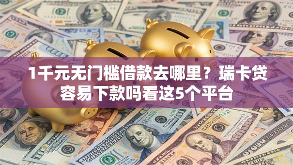 1千元无门槛借款去哪里？瑞卡贷容易下款吗看这5个平台