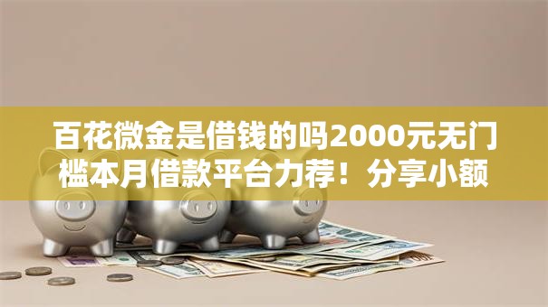 百花微金是借钱的吗2000元无门槛本月借款平台力荐！分享小额网贷口子2000元无门槛借款