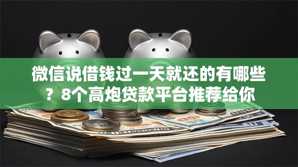 微信说借钱过一天就还的有哪些？8个高炮贷款平台推荐给你