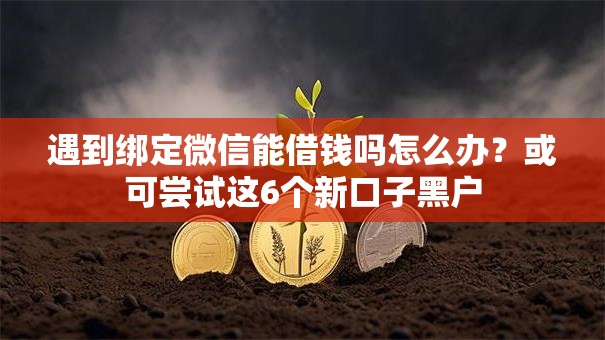 遇到绑定微信能借钱吗怎么办？或可尝试这6个新口子黑户