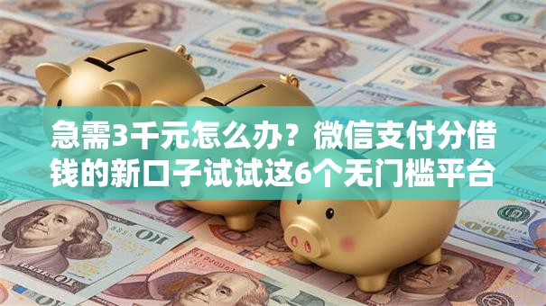 急需3千元怎么办？微信支付分借钱的新口子试试这6个无门槛平台