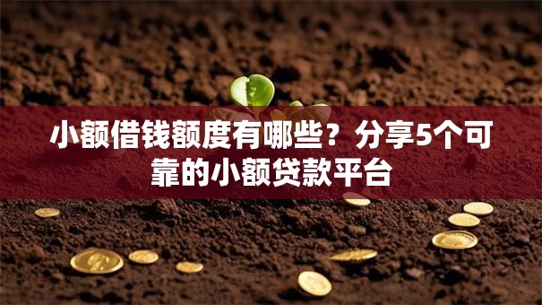 小额借钱额度有哪些？分享5个可靠的小额贷款平台