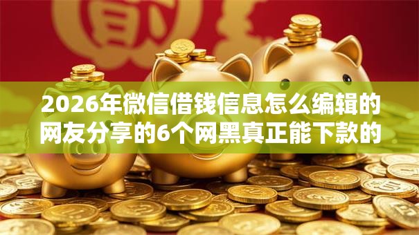 2026年微信借钱信息怎么编辑的网友分享的6个网黑真正能下款的平台我觉得不错！