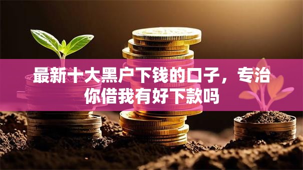 最新十大黑户下钱的口子，专治你借我有好下款吗