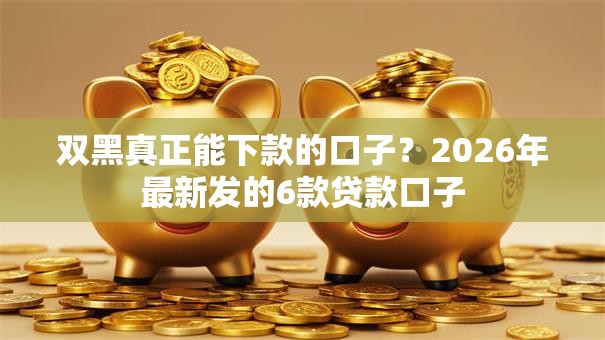 双黑真正能下款的口子？2026年最新发的6款贷款口子