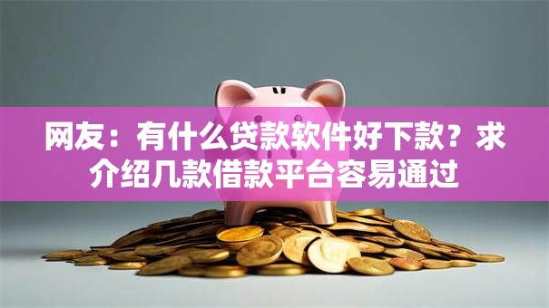 网友：有什么贷款软件好下款？求介绍几款借款平台容易通过