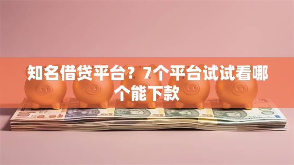 知名借贷平台？7个平台试试看哪个能下款