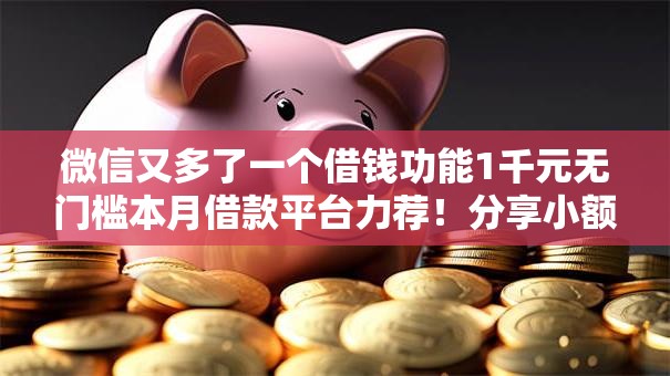 微信又多了一个借钱功能1千元无门槛本月借款平台力荐！分享小额网贷口子1千元无门槛借款