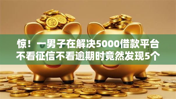 惊！一男子在解决5000借款平台不看征信不看逾期时竟然发现5个靠谱借钱的网贷平台，事后分享了出来