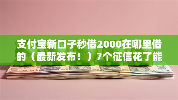 支付宝新口子秒借2000在哪里借的（最新发布！）7个征信花了能网贷的平台