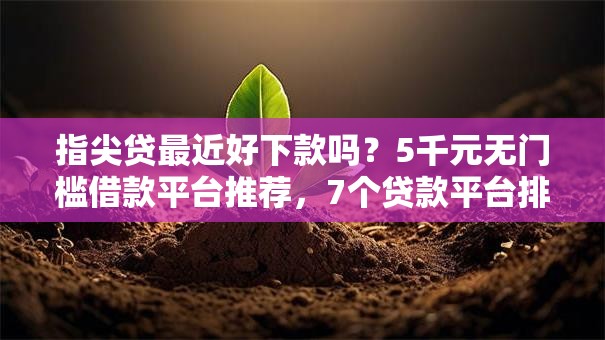 指尖贷最近好下款吗?5千元无门槛借款平台推荐,7个贷款平台排行榜盘点 指尖贷最近好下款吗?5千元无门槛借款平台推荐,7个贷款平台排行榜盘点